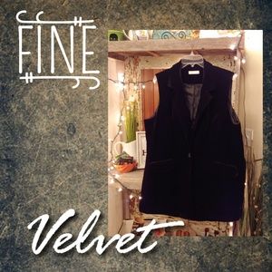 Fully lined black velvet vest - Classy & Fine!